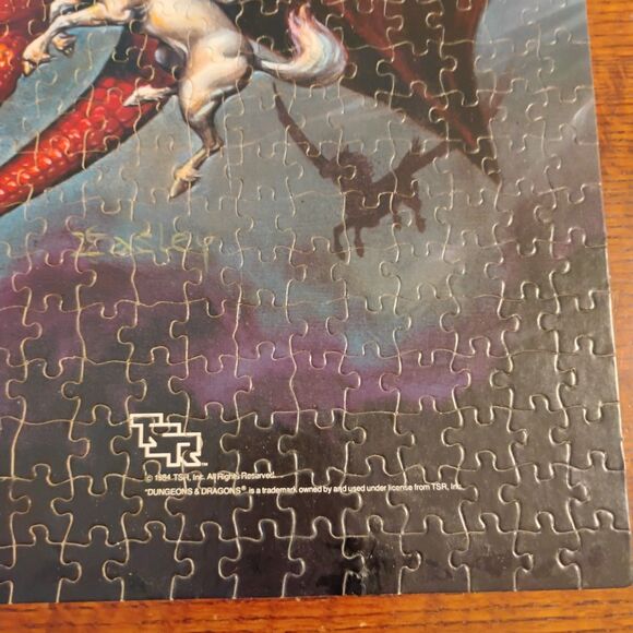 Dragon Attack 1984 Jigsaw Puzzle Advanced Dungeons & Dragons 1000 pc COMPLETE - Picture 4 of 8